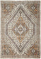 8' X 10' Brown Ivory And Orange Medallion Distressed Washable Area Rug