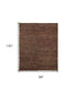 8' X 11' Orange Red And Brown Wool Abstract Hand Woven Distressed Area Rug