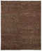 8' X 11' Orange Red And Brown Wool Abstract Hand Woven Distressed Area Rug