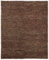 8' X 11' Orange Red And Brown Wool Abstract Hand Woven Distressed Area Rug