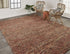 8' X 11' Orange Red And Brown Wool Abstract Hand Woven Distressed Area Rug