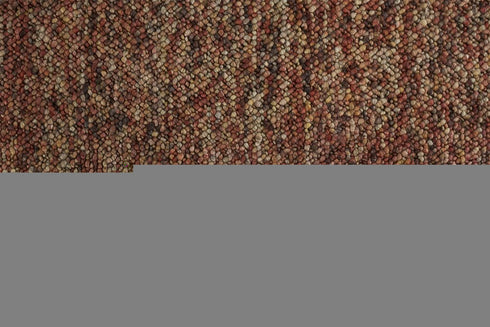 8' X 11' Orange Red And Brown Wool Abstract Hand Woven Distressed Area Rug
