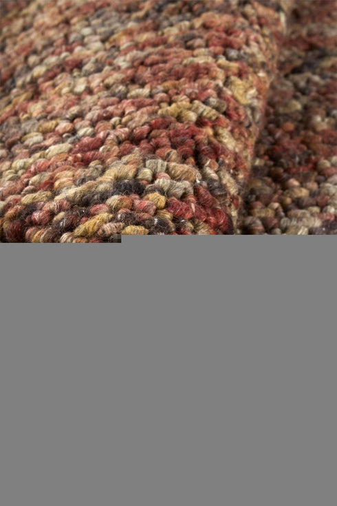 8' X 11' Orange Red And Brown Wool Abstract Hand Woven Distressed Area Rug