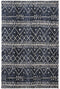 5' X 8' Blue And Ivory Striped Stain Resistant Area Rug