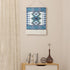 36" X 20" Blue Ivory And Teal Southwestern Cotton Hanging Tapestry