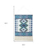 36" X 20" Blue Ivory And Teal Southwestern Cotton Hanging Tapestry