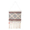 36" X 20" Red And White Geometric Cotton Square Hanging Tapestry