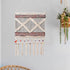 36" X 20" Red And White Geometric Cotton Square Hanging Tapestry