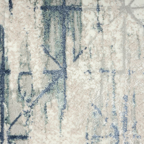 8' X 10' Blue Abstract Stain Resistant Area Rug