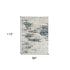 8' X 10' Blue Abstract Stain Resistant Area Rug