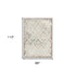 8' X 10' Cream Damask Stain Resistant Area Rug