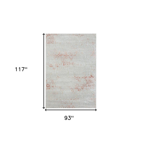 8' X 10' Pink Floral Area Rug