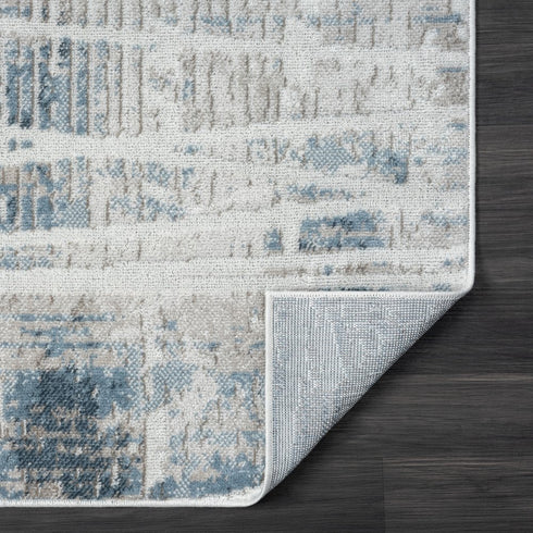 8' X 10' Blue Abstract Area Rug