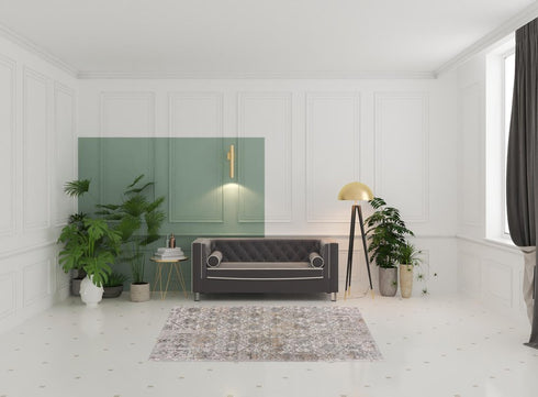 8' X 11' Cream Abstract Distressed Area Rug