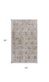 8' X 11' Cream Abstract Distressed Area Rug