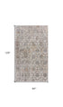 8' X 11' Cream Abstract Distressed Area Rug