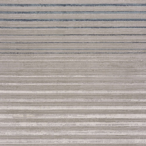 8' Ivory And Blue Abstract Runner Rug