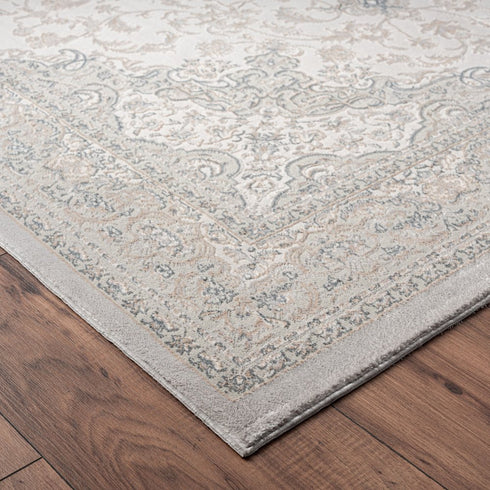 5' X 8' Gray Medallion Area Rug