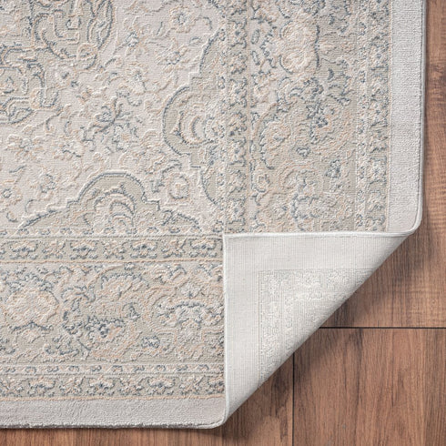 5' X 8' Gray Medallion Area Rug