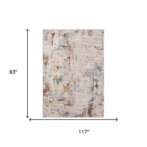 8' X 10' Beige Abstract Area Rug