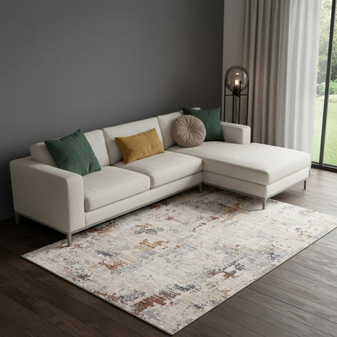 8' X 10' Beige Abstract Area Rug