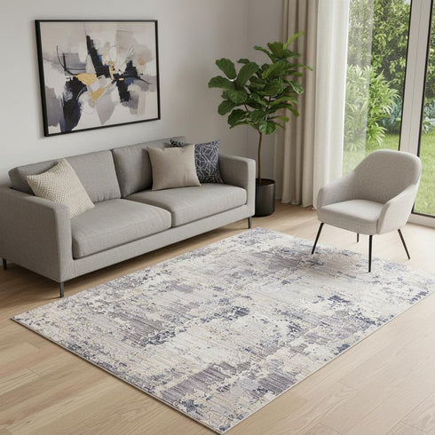 8' X 10' Gray Abstract Area Rug