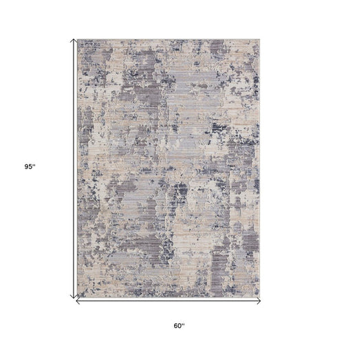 8' X 10' Gray Abstract Area Rug
