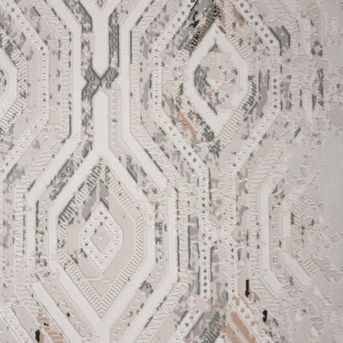 8' X 10' Cream Abstract Distressed Area Rug