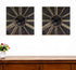Set of Two Black And Gold Wood Analog Square Cinema Wall Clocks