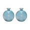 Set of Two Blue Glass Round Table Vase