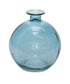 Set of Two Blue Glass Round Table Vase