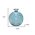 Set of Two Blue Glass Round Table Vase