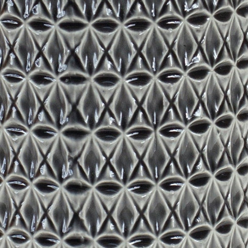 15" Gray Geometric Cylinder Terracotta Table Vase