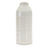 15" White Ribbed Cylinder Terracotta Table Vase