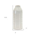 15" White Ribbed Cylinder Terracotta Table Vase