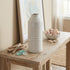 15" White Ribbed Cylinder Terracotta Table Vase
