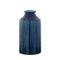 11" Blue Ribbed Round Terracotta Table Vase