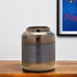 9" Black and Blue Striped Cylinder Clay Table Vase