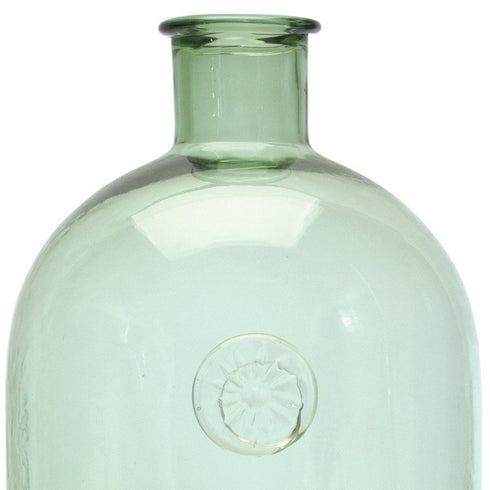 12" Green Bud Glass Table Vase