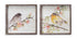 Set of Two Brown Bird Wood Square Framed Art