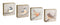 Set of Four Brown Bird Square Wood Plaques Hanging Wall Decor