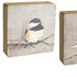 Set of Four Brown Bird Square Wood Plaques Hanging Wall Decor