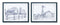 Set of Two Black And White Framed Art