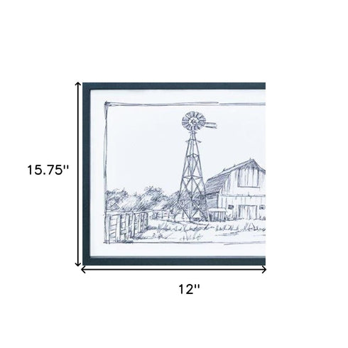 Set of Two Black And White Framed Art