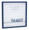 16" X 16" Blue And White Family Wood and Metal Square Magnetic Memo Board