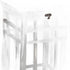 Set of Two White And Silver Distressed Geometric Metal Floor Lantern Candle Holders