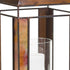 17" Bronze Distressed Geometric Metal And Glass Tabletop Lantern Candle Holder