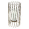 14" Gold Iron and Glass Tabletop Hurricane Candle Holder