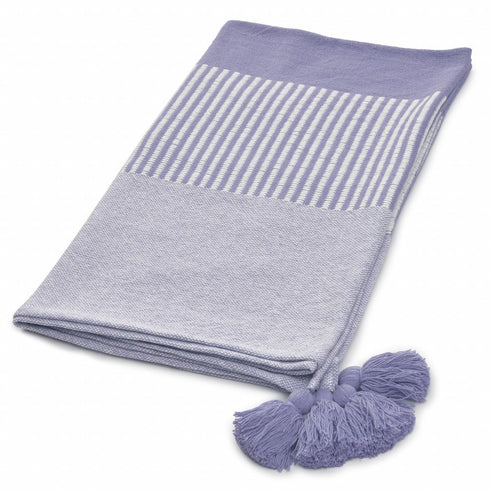 50" X 60" Yellow Woven Cotton Striped Throw Blanket with Tassels
