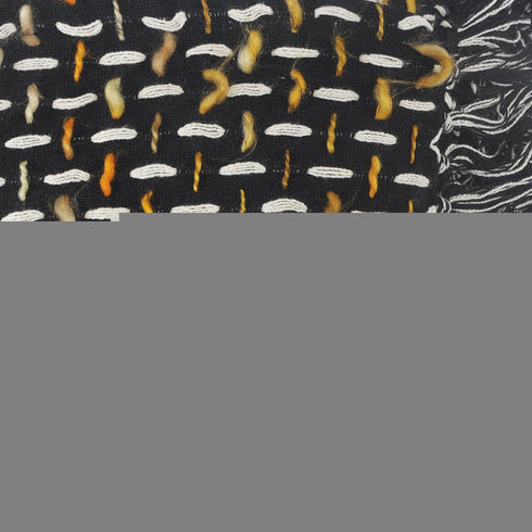 50" X 60" Black And Gold Geometric Cotton Woven Throw Blanket with Tassels